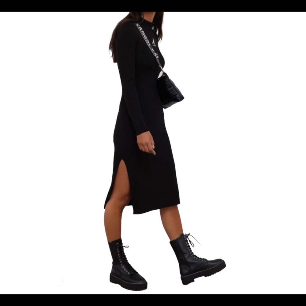 NWT Kangol x H&M Black Sweater Dress Midi Dress